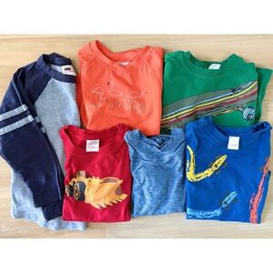 Hanna Andersson Tops Bundle Size 4 Multicolor Graphic Raglan Activewear Lot 6pc